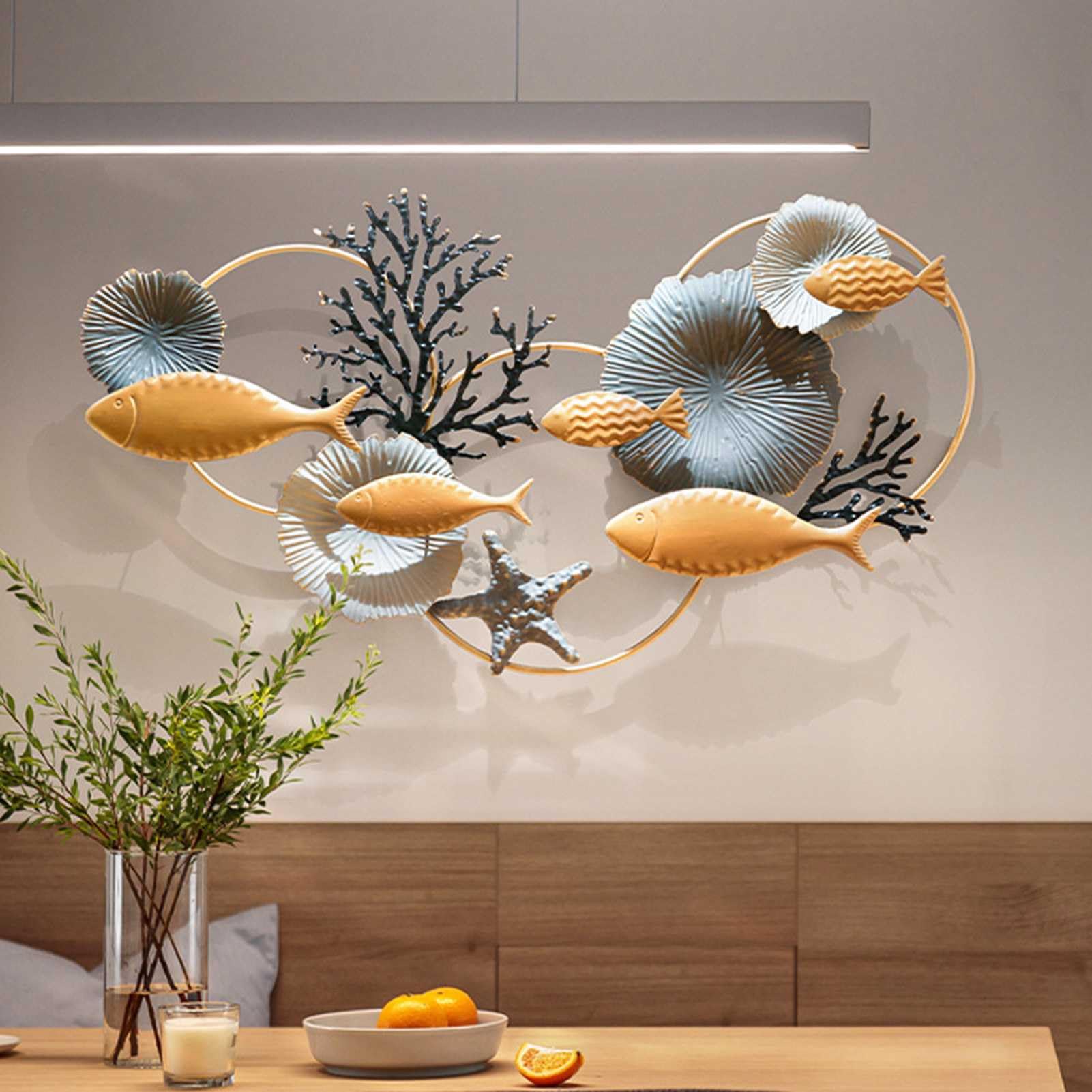 Amazon.co.jp: オーシャンメタルウォールアート、海の魚、ヒトデ