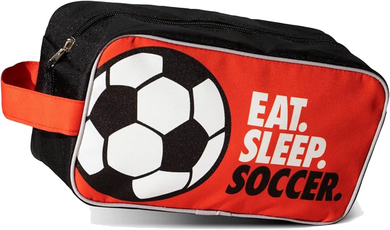 Necessaire ChalkTalkSPORTS Eat Sleep Soccer Vermelha e Preta, Pacote com 1