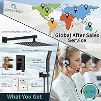 Vista 7 de SR SUN RISE Sistema de ducha de bronce aceitado, cabezal de ducha cuadrado de 10 pulgadas con cabezal de ducha de mano, cabezal de ducha de cascada