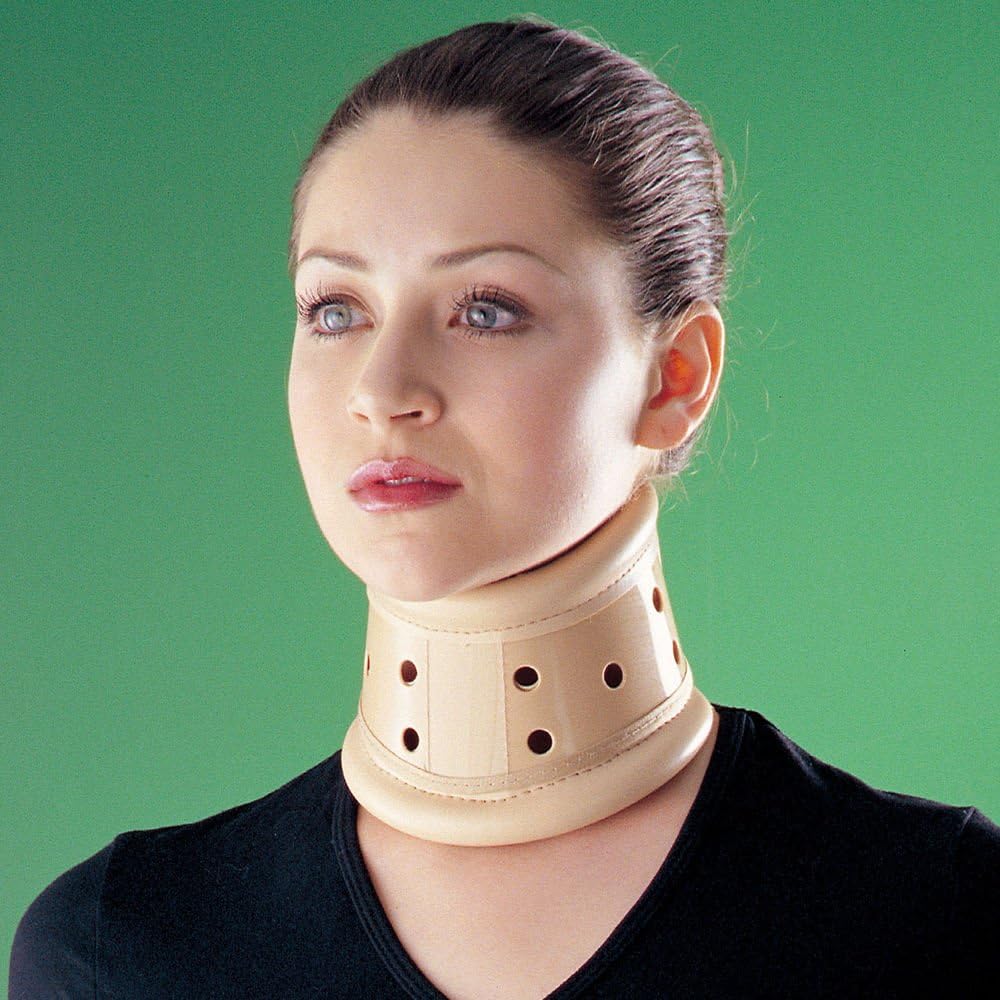 SDA Rigid Adjustable CERVICAL COLLAR NECK SUPPORT by OPPO / Orthopedic Cervical Spondylosis Brace - Post-Surgical Support / Cervical fracture / Cervical Spondylitis / Ventilated Firm Structure with Hook & Loop Closure / HIVD