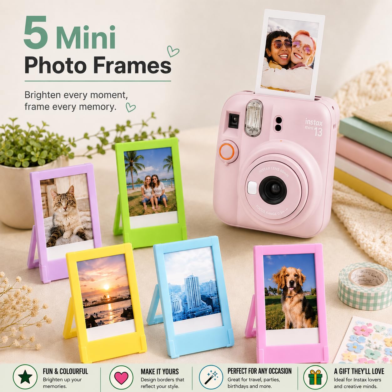 Mini 13 Instant Camera Premium Kit per Fuji Instax Mini 13 Candy Pink include custodia rosa, mini pellicola 20 scatti, mini album fotografico e kit completo di accessori per display fotografico