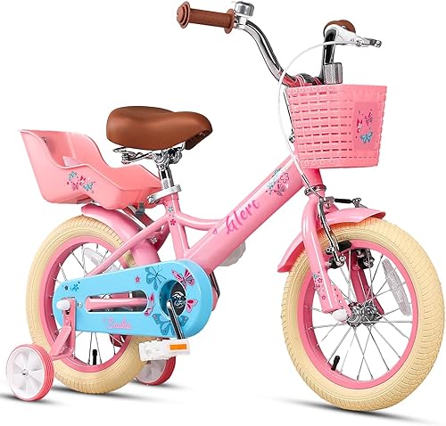 Glerc Sasha - Bicicleta para niñas, de 12 a 20 pulgadas, para niños de 2 a 13 años, estilo retro vintage con asiento de bicicleta para muñecas,