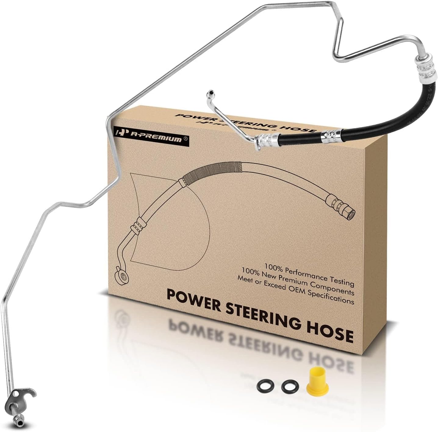 A-Premium Power Steering Hose Pressure Hose Line Assembly Compatible with Volvo S60 2005-2009, V70 2005-2007, XC70 2006-2007, S80 2005-2006, 2.4L 2.5L, with O-ring, Pump To Gear/Rack Pinion