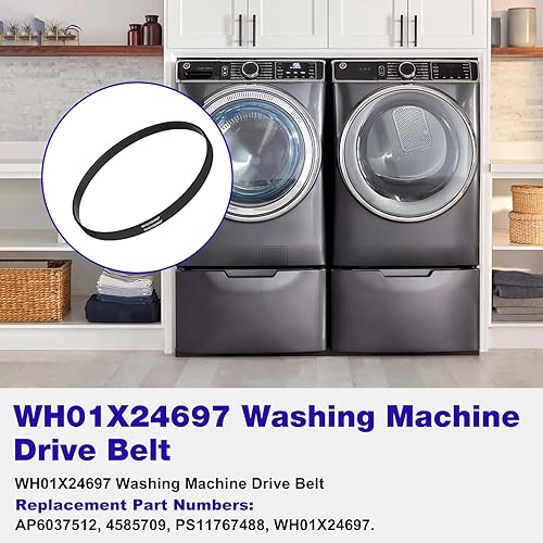 Miniatura 2 de WH01X24697 Correa de transmisión de arandela para GE/Hotpoint Correa de transmisión de arandela Pats de repuesto AP6037512,4585709,PS11767488