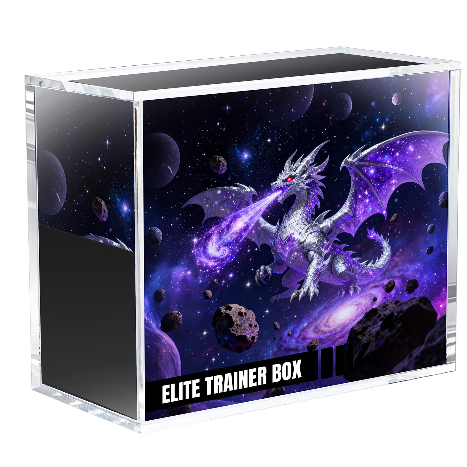 Mcbazel Boîte d'Exposition en Acrylique de 5 mm pour Elite Trainer Box, Protection UV, Boîte Protectrice Magnétique ETB, Boîte de Rangement Transparente Compatible avec Les Elite Trainer Boxes PKMN