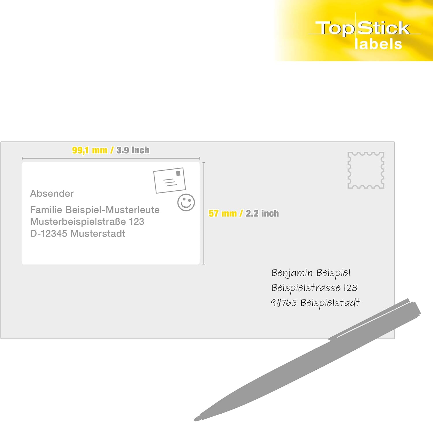 TopStick Self Adhesive Address Labels, 10 Labels per A4 Sheet, 100 Sheets, 99.1 x 57 mm, 1000 Labels, Blank Mailing Labels Stickers, Sticky Labels for Laser & Inkjet Printer, White