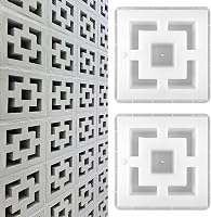 Colingmill 2-Pack Concrete Breeze Brick Molds 11.81" Double Square Reusable ABS Molds for DIY Furniture, Walls & Landscape