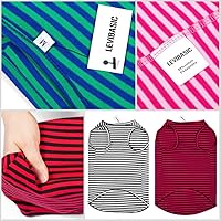 Vista 2 de Camisas de algodón a rayas, chaleco básico transpirable para cachorros y gatos, camiseta sin mangas elástica súper suave para perros, color moderno