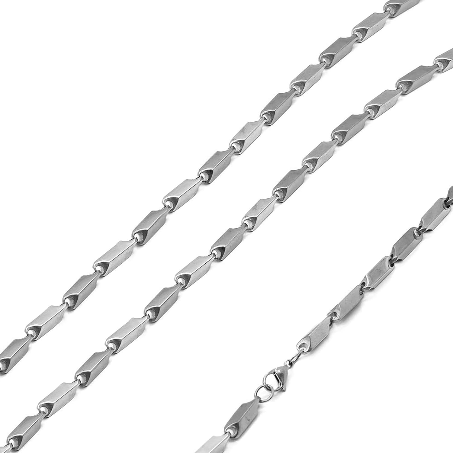 Stainless Steel Bullet Arrow Chain Link Necklace