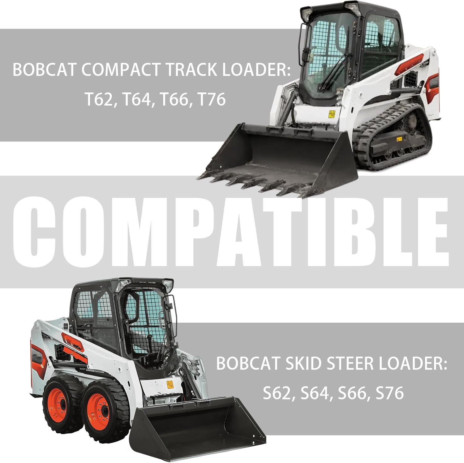 7386224 7386225 Air Filter Kit Compatible with Bobcat Skid Steer Loader S62 S64 S66 S76 & Bobcat Compact Track Loader T62 T64 T66 T76 Replaces # SA160155 SA160154