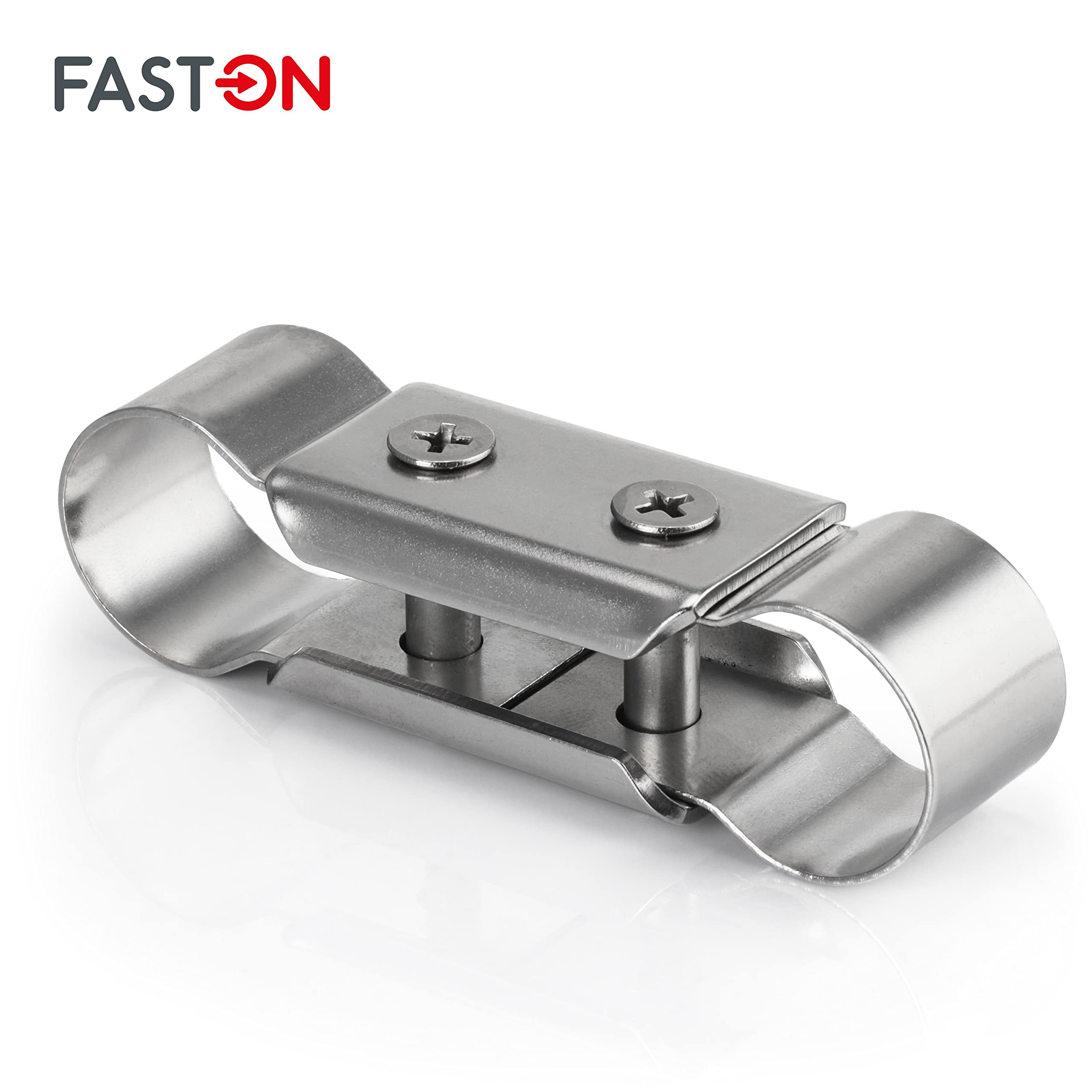 Inless - Conectores de acero A2 V2A de 25 mm (paquete de 5) conectores de tubo de doble abrazadera para un soporte resistente y seguro en uso doméstico o comercial