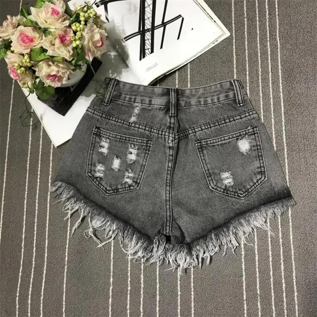 Women's Summer High Distressed Ripped Casual Denim Shorts