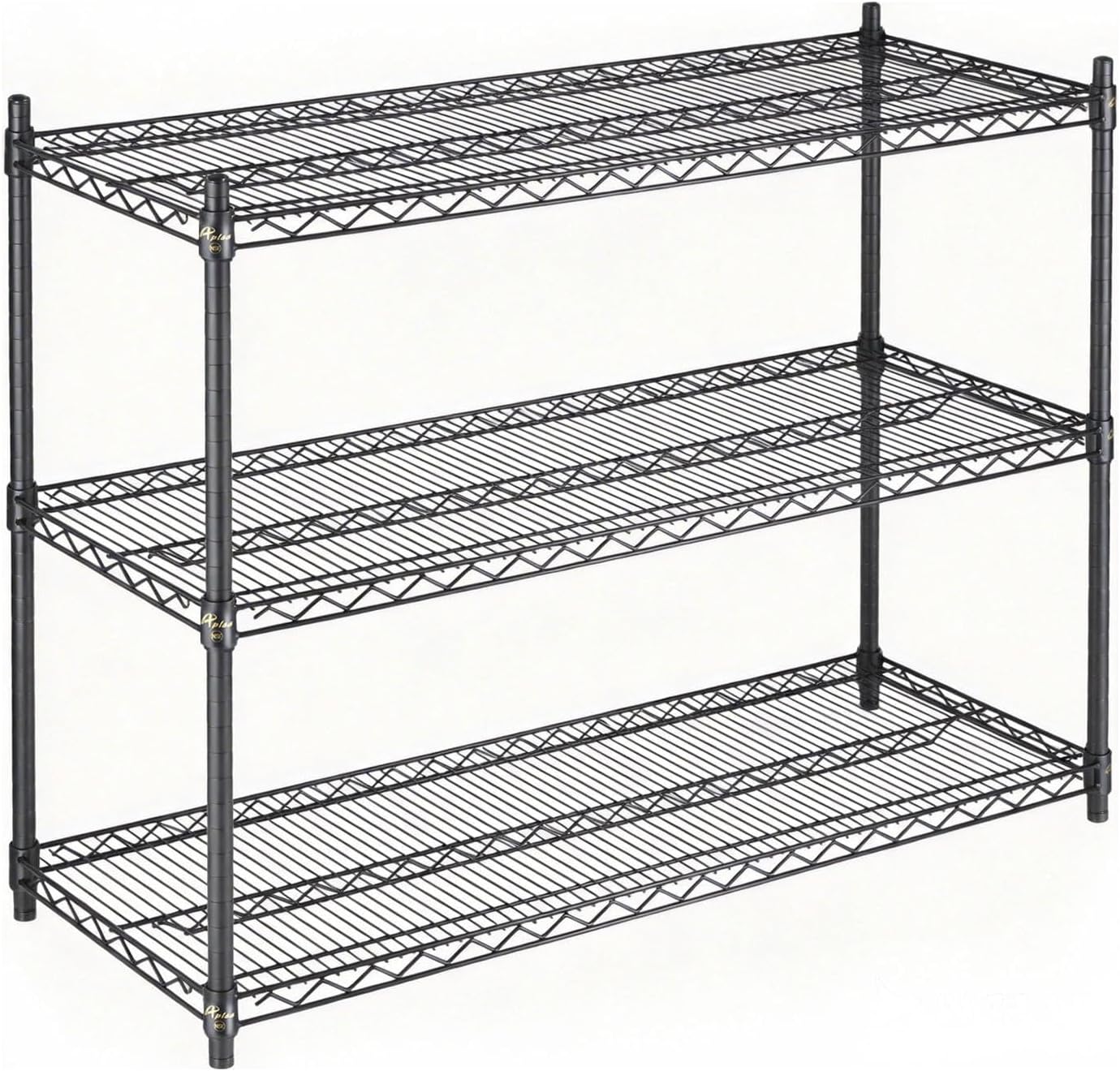 APLSS 14" D x 36" W x 34" H Black Heavy Duty Wire Shelving with 3 Tier Shelves, NSF Certified, Height Adjustable, Wet&Dry Environments, for Kitchen Garage Walk-in Cooler&Freezer, 800lbs Capacity