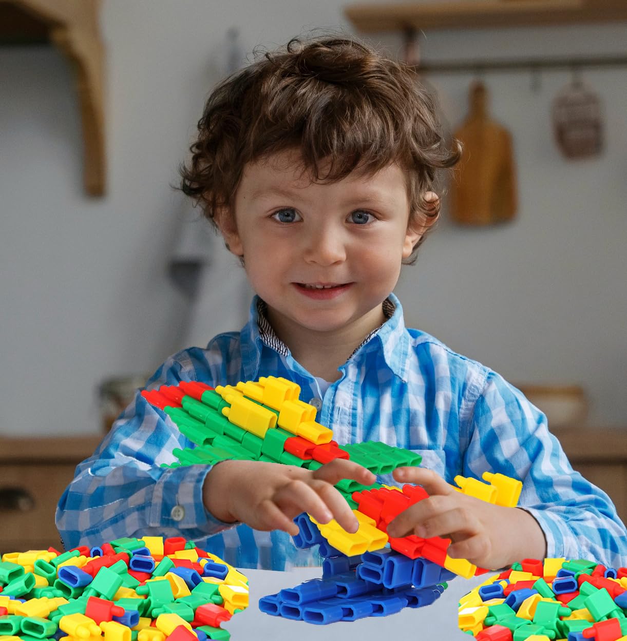 VGRASSP 180 Pcs DIY Building Blocks Toy for Kids, Endless Imagination and Creativity - Fun Learning, Colorful Connector Blocks - Gift for Boys & Girls, Color As Per Stock (Bullet Blocks) 2