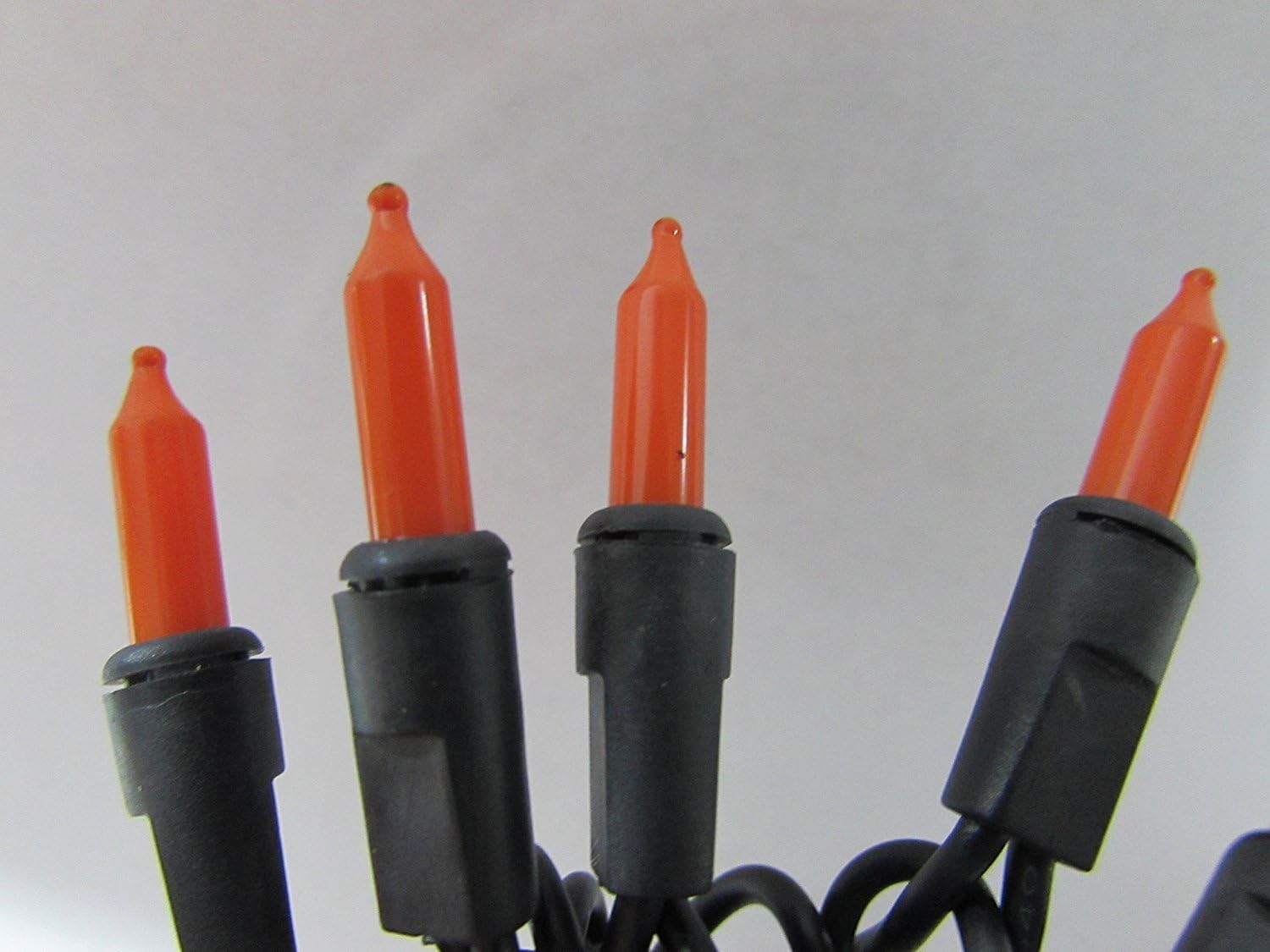 Dobar Holiday Pride Orange Halloween Mini Lights with Black Wire - Indoor / Outdoor Use - UL Listed
