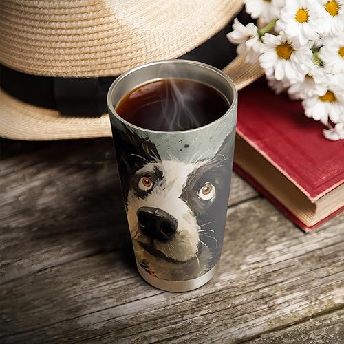 Miniatura 4 de ORCAE Border Collie - Regalos de 20 onzas para los amantes de Border Collie, regalos de café, divertidos, frescos, lindos vasos de perro Border