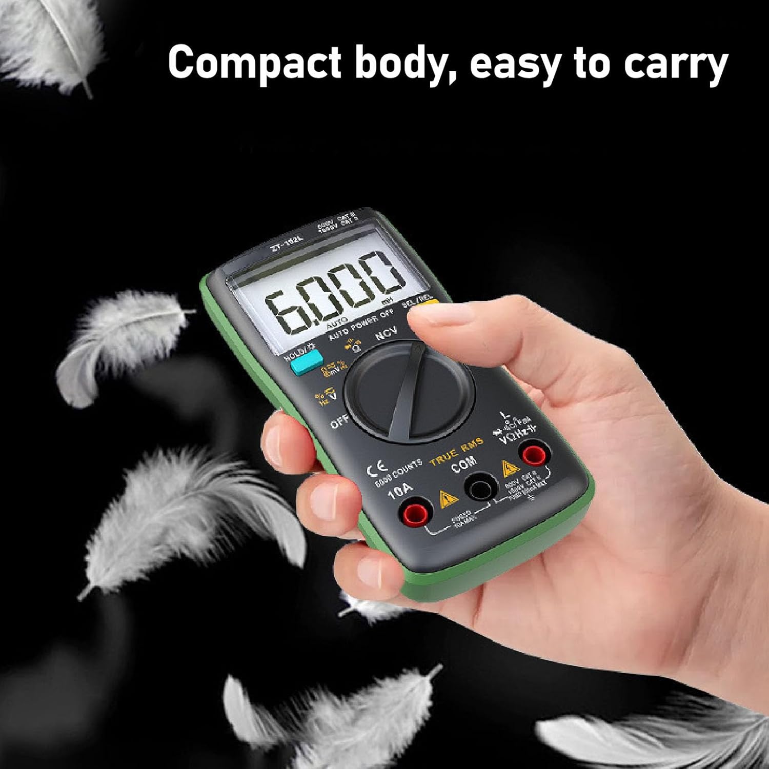 ZT102L Digital Multimeter with NCV Function Compact Portable Inductance Capacitance Tester Inductor Meter Backlit Screen Display
