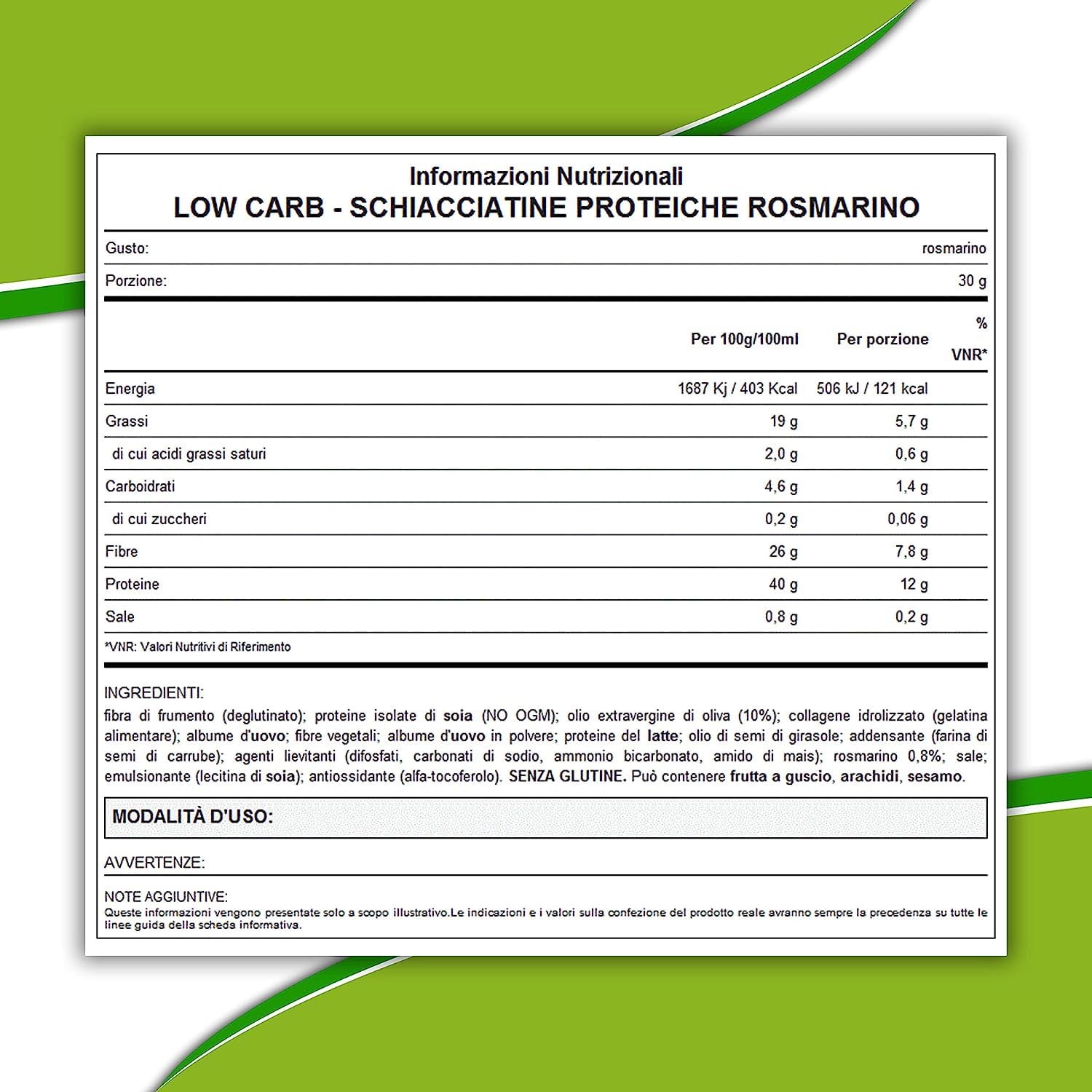 WHY NATURE LOW CARB SCHIACCIATINE PROTEICHE - Snack Proteici Senza Glutine - Snack Salati Gusto Rosmarino - Box da 25 Pezzi - 30 gr
