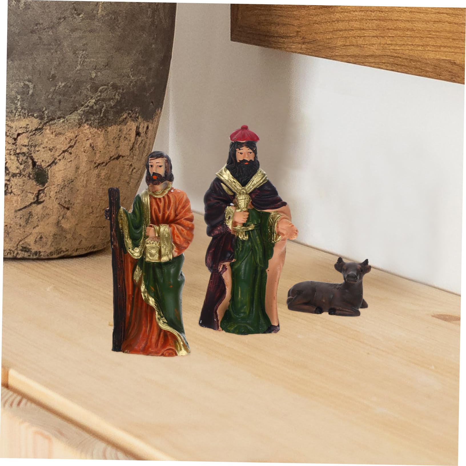 Figuras Natividad Conjunto De Resina Decoración Navideña para Portal De Belén Incluye Personaje De Jesús