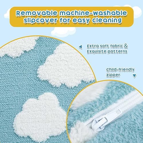 Miniatura 61 de ALIMORDEN Silla rellena de espuma ultrasuave para niños, con diseño de fósiles de dinosaurios que brillan en la oscuridad, sofá de lectura Sherpa