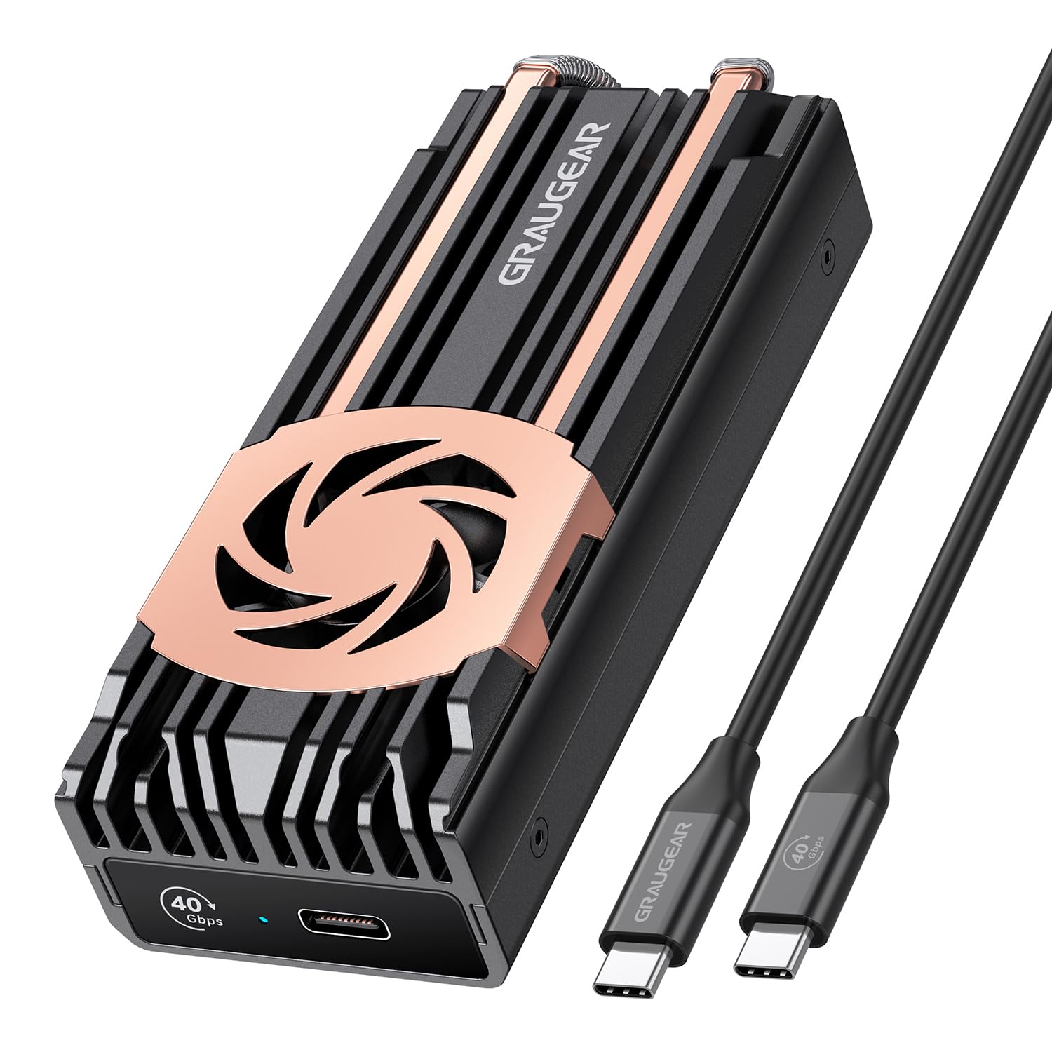 GRAUGEAR USB4 M.2 NVMe SSD Enclosure, Aluminum Alloy Tool-Free Case, USB4/Thunderbolt 4 Compatible, Supports PCIe Gen4 NVMe 2230-2280 SSD, Compact Portable External Storage (U4-40G-F)-image-13