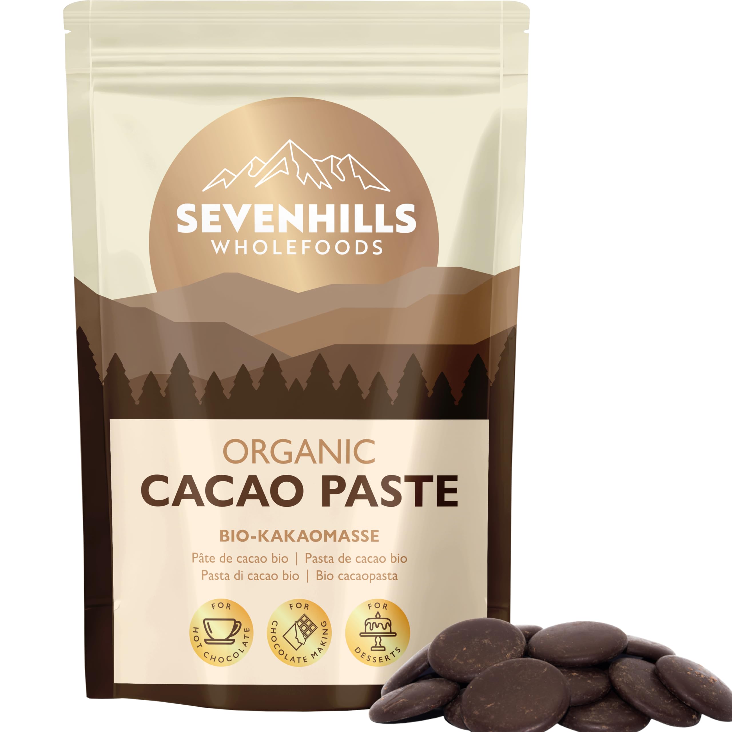 Sevenhills Wholefoods Pâte De Cacao Bio 500g