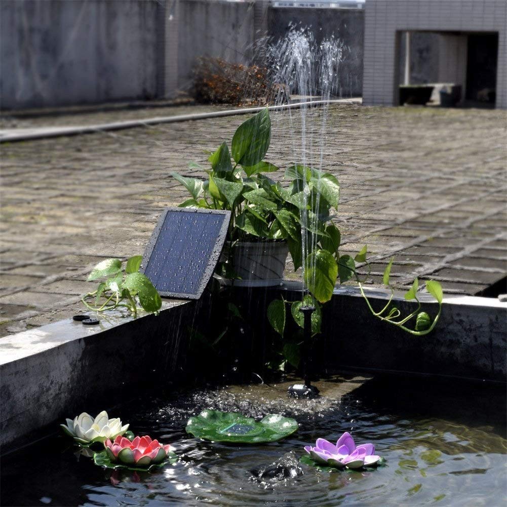 Pompe à Fontaine Solaire 200L/H - Kit Panneau Solaire Et Pompe Submersible Pour Jardin, Étang, Piscine, Cascade Et Bassin