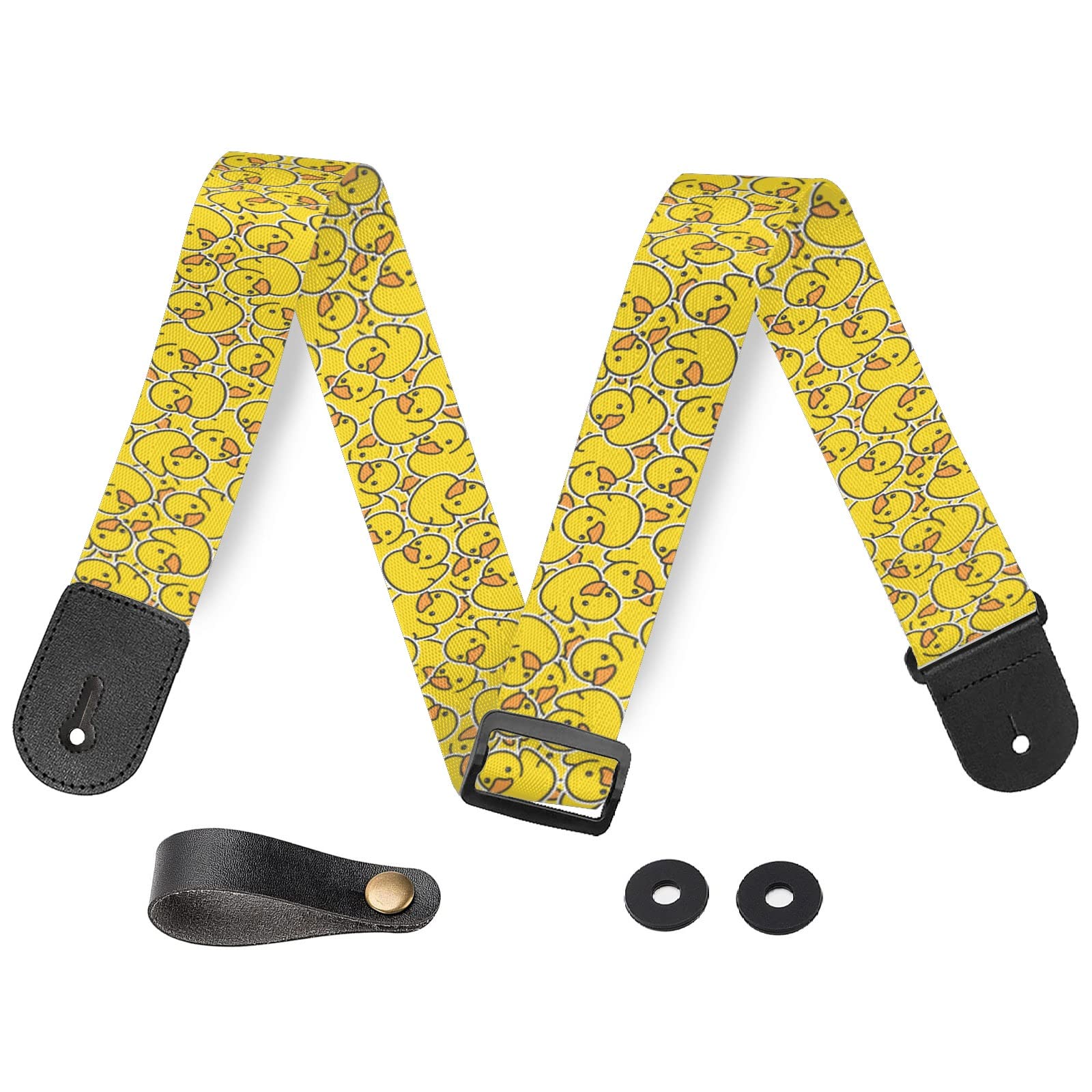 HSIAHOU Universal Guitar Strap with Duck Pattern, 36-59 Inch Adjustable Length, Fits Electric, Bass, Acoustic Guitars and Ukulele