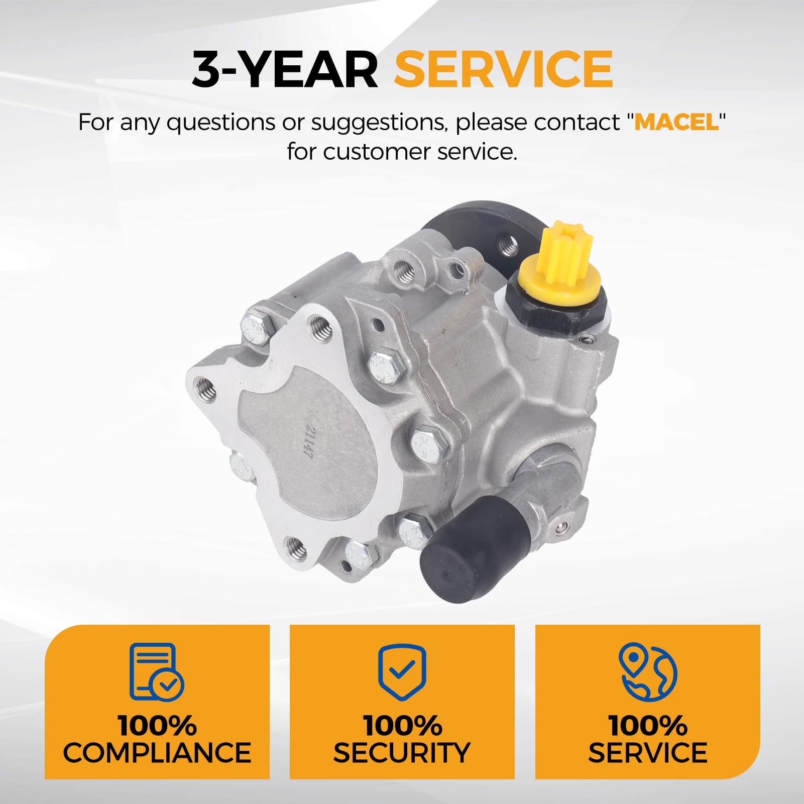 AUQDD Power Steering Pump 21-147 - Compatible With 2008-2013 BMW 128i, 328i, 2006 325i/330i, W/o Active Steering - View #11