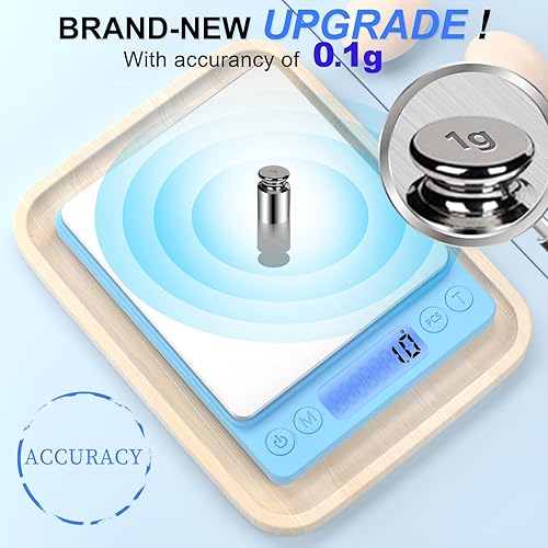 Miniatura 2 de YONCON - Báscula digital de alimentos para onzas y gramos, báscula de cocina multifuncional de precisión de 105.82oz0.00oz para cocinar, hornear,