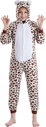 Miniatura 3 de Ishua Cheetah Onesie, Leopard Costume Onesie, Children Cheetah Animal Onesie Costumes, Leopard Oneside Costume Halloween(130)