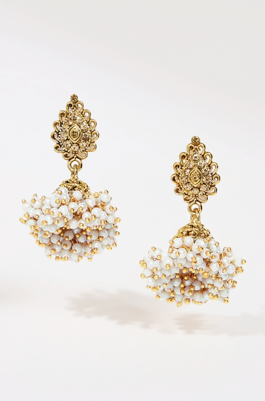 Zaveri Pearls Antique Gold Tone Traditional Jhumki Earring For Women-ZPFK7450