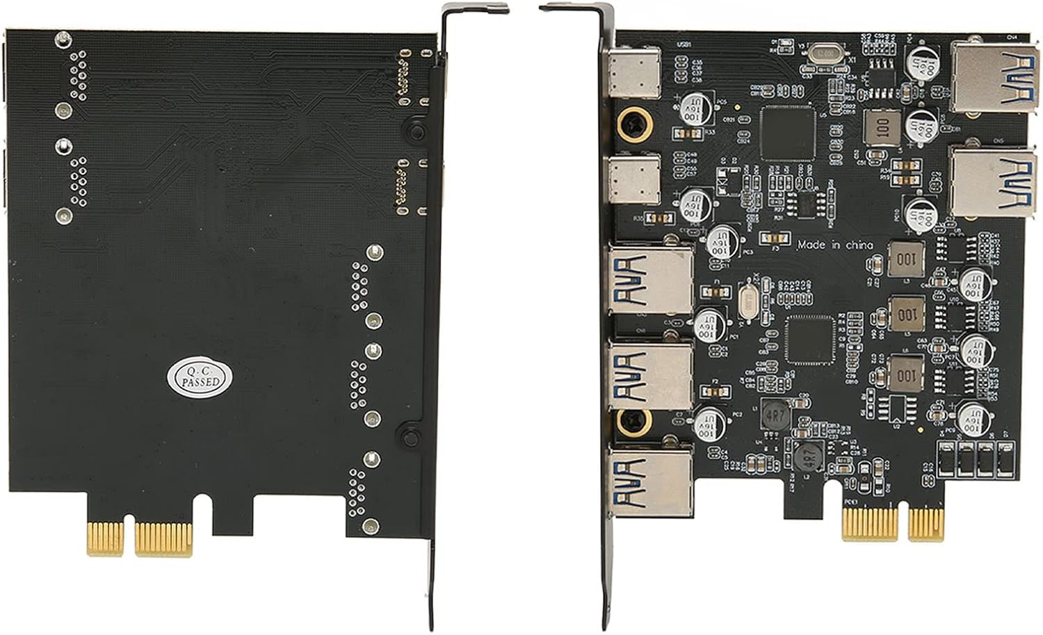 PCI E to USB Expan Card 7 Ports, USB 3.0 PCI Card with 2 Rear 3.0 Ports, 5Gbps Transfer Speed, Compatible with OS X, ic 1100 Chipset