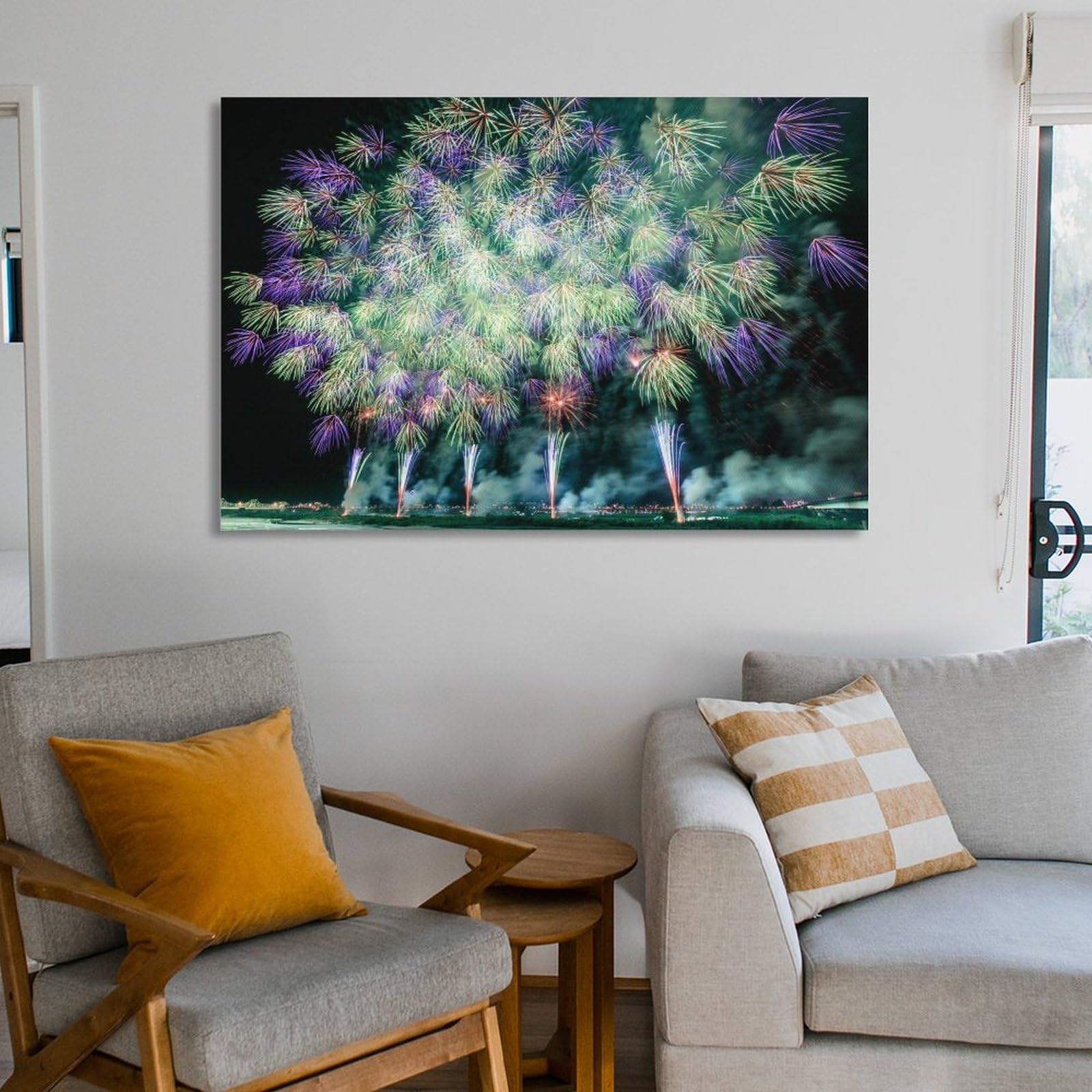 Amazon.co.jp: 絵画 新潟県 長岡 花火大会インテリア 絵画 日本の風景