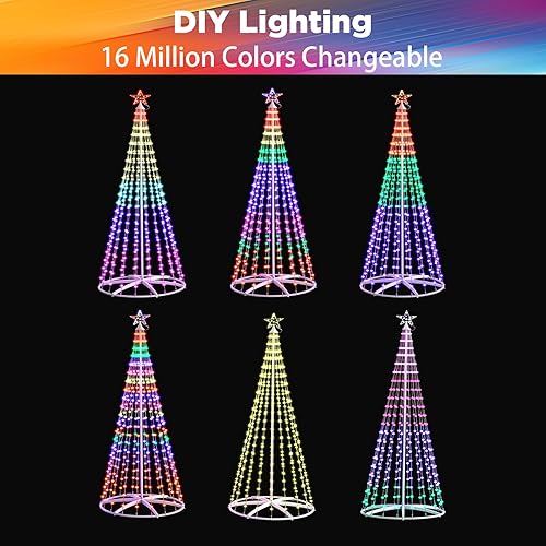 Miniatura 4 de Árbol de Navidad con luces, 7.2 pies 352 LED inteligente cambio de color, aplicación Bluetooth y control remoto, temporizador de sincronización de