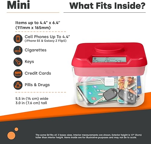 Miniatura 5 de Kitchen Safe Caja fuerte con bloqueo de tiempo, caja fuerte para teléfono con temporizador, caja de bloqueo temporizada para aperitivos y objetos de