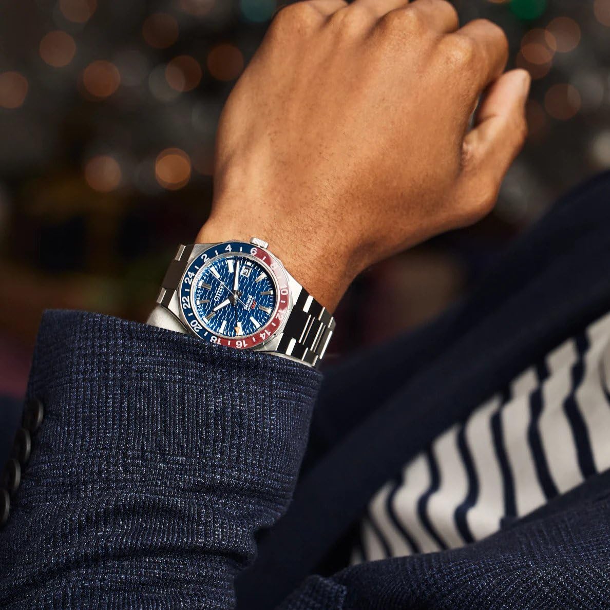 Citizen Herren Analog Automatik Armbanduhr Series 8 GMT