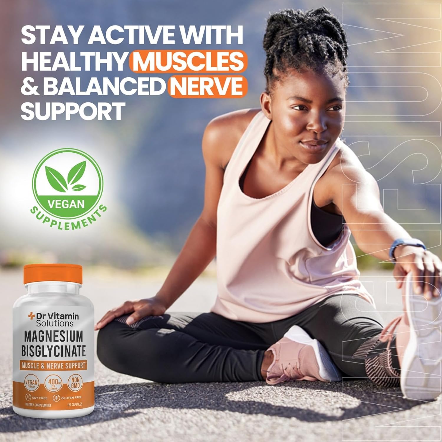 Magnesium Glycinate 400mg (Buffered Magnesium Bisglycinate Chelate) | Albion® Chelated Magnesium for Muscle & Nerve Support + Calm | High Absorption, Gentle on Stomach | Non-GMO, 120 Vegan Capsules