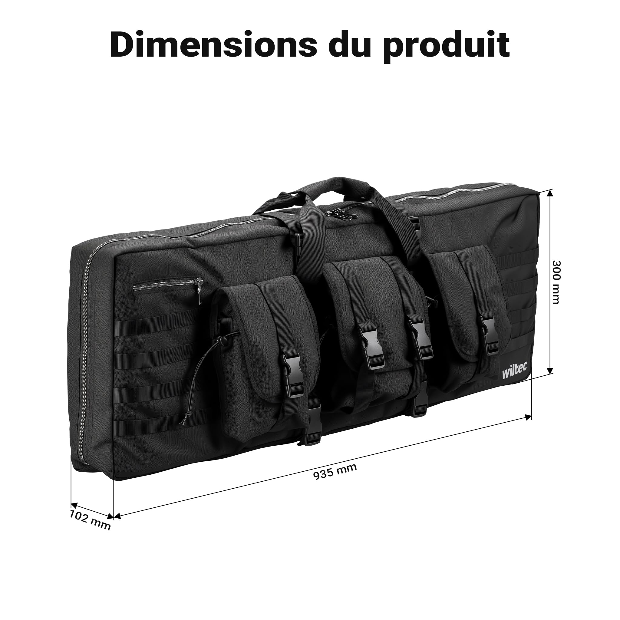 WilTec Sacoche pour Fusil Hydrofuge Type 2 avec Rembourrage, étui pour Fusil avec Fermeture éclair, Sacoche pour Arme avec matériau extérieur Robuste