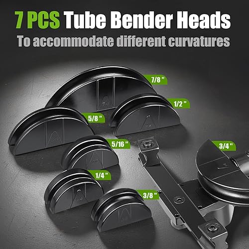 Miniatura 4 de Kit de herramientas de tubos hidráulicos Super Stars 1/4in–7/8in - Doblador de tubos de cobre HVAC con 7 troqueles de aluminio - Herramienta