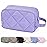 Narwey Toiletry Bag for Traveling Women with Handle, Quilted Makeup Bag for Women, Puffy Make up Bags Organizer Case Cosmetic Bag for Teen Girls (Purple)