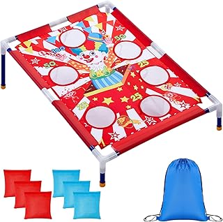 Gemscream Clown Carnival Bean Bag Toss Games with 6 Bean Bags