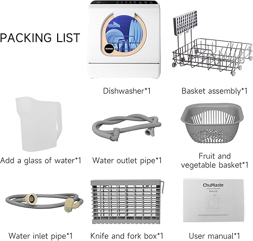 Miniatura 5 de Lavavajillas. Lavavajillas de encimera con tanque Lavavajillas portátil dos métodos de suministro de agua, adecuado para apartamentos y caravanas.