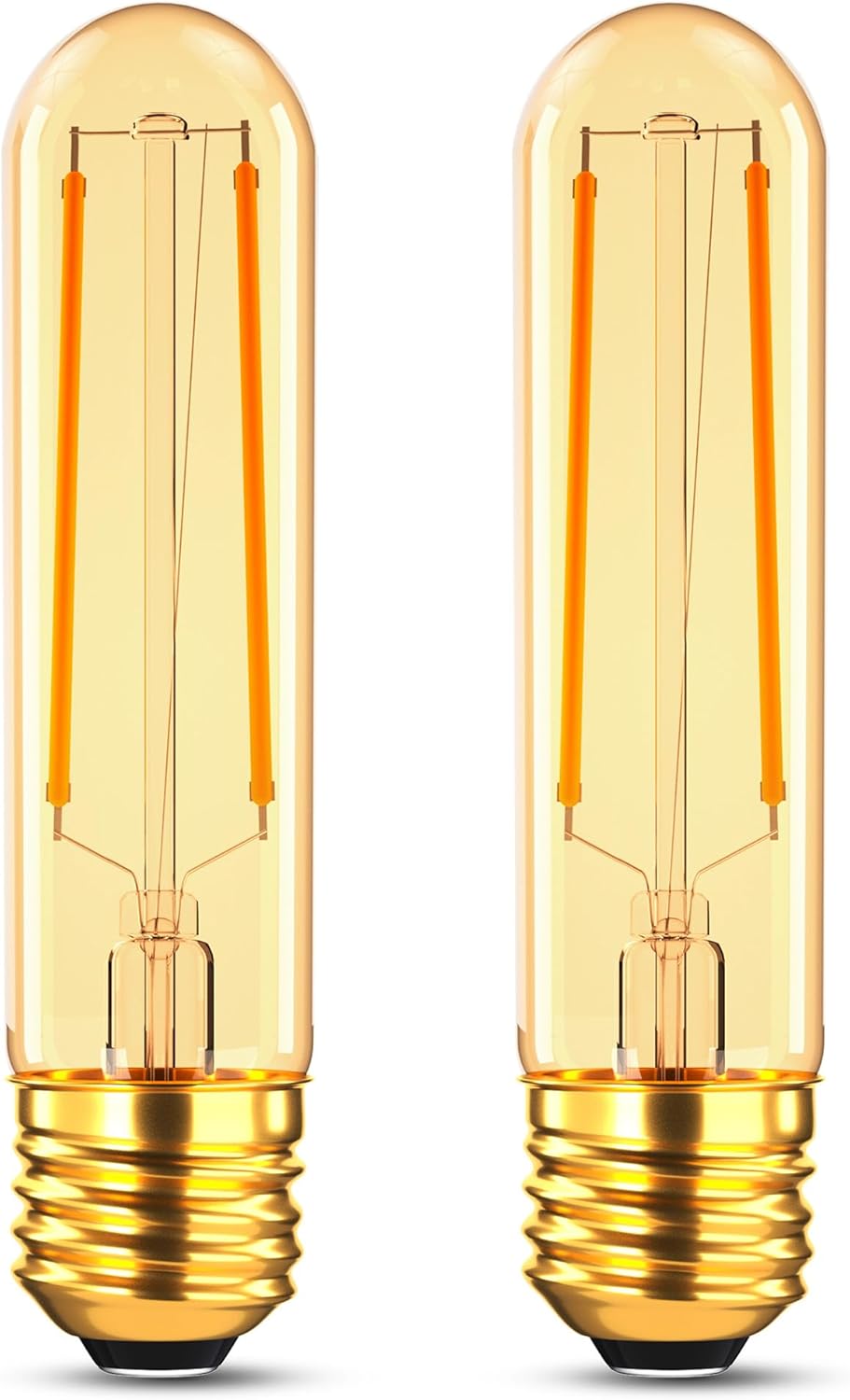 Dimmable E26 40 Watt Tubular Light Bulbs,4W T10 LED Light Bulbs,2200K Soft White Type T Tulb Flicker-Free for Chandelier Light or Industrial Wall Sconces,4.96 inches,350Lumens,2 Pack