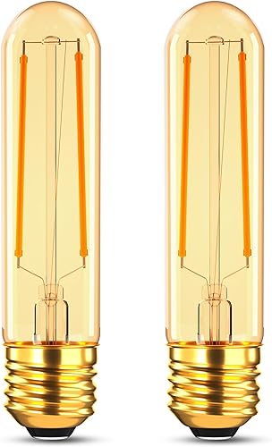 Bombillas tubulares E26 LED Edison regulables de 40 W, 4.96 pulgadas, T10 T30 4 W, 350 lúmenes, bombillas vintage, 2200 K, blanco suave, sin