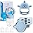 Baby Fruit Feeder & Breastmilk Popsicle Molds - 3-Pack Set with Freezer Tray, Teether, Silicone Pacifier, and 3 Extra Mesh Sizes (Sky Blue)