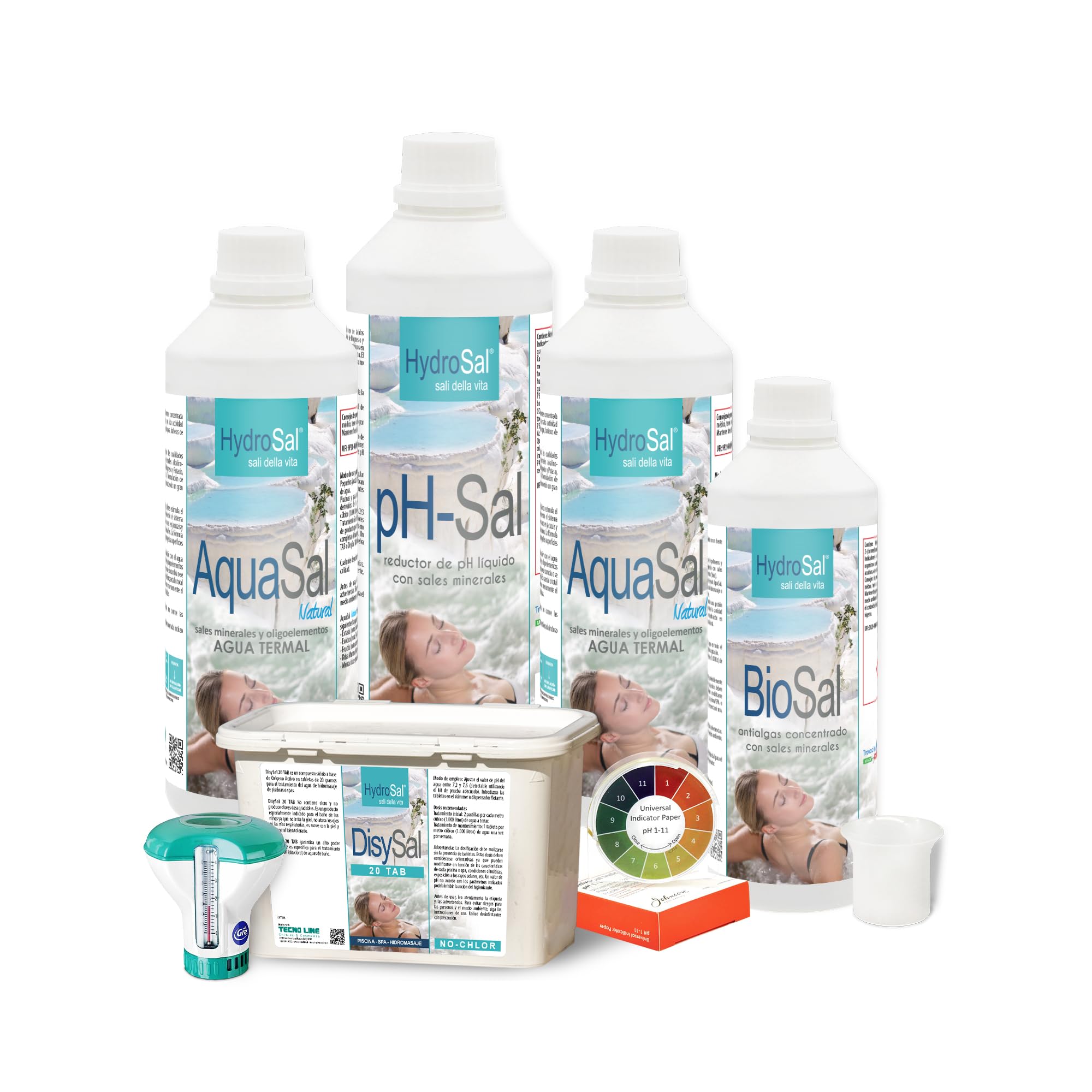 KIT SPA NATURAL, Prodotti per Spa Idromassaggio e Piscina - 5 KG | di Tutte le Marche e Dimensioni, a Base di Acqua Termale, Trattamento completo con Ossigeno Attivo Senza Cloro in past. 20 gr