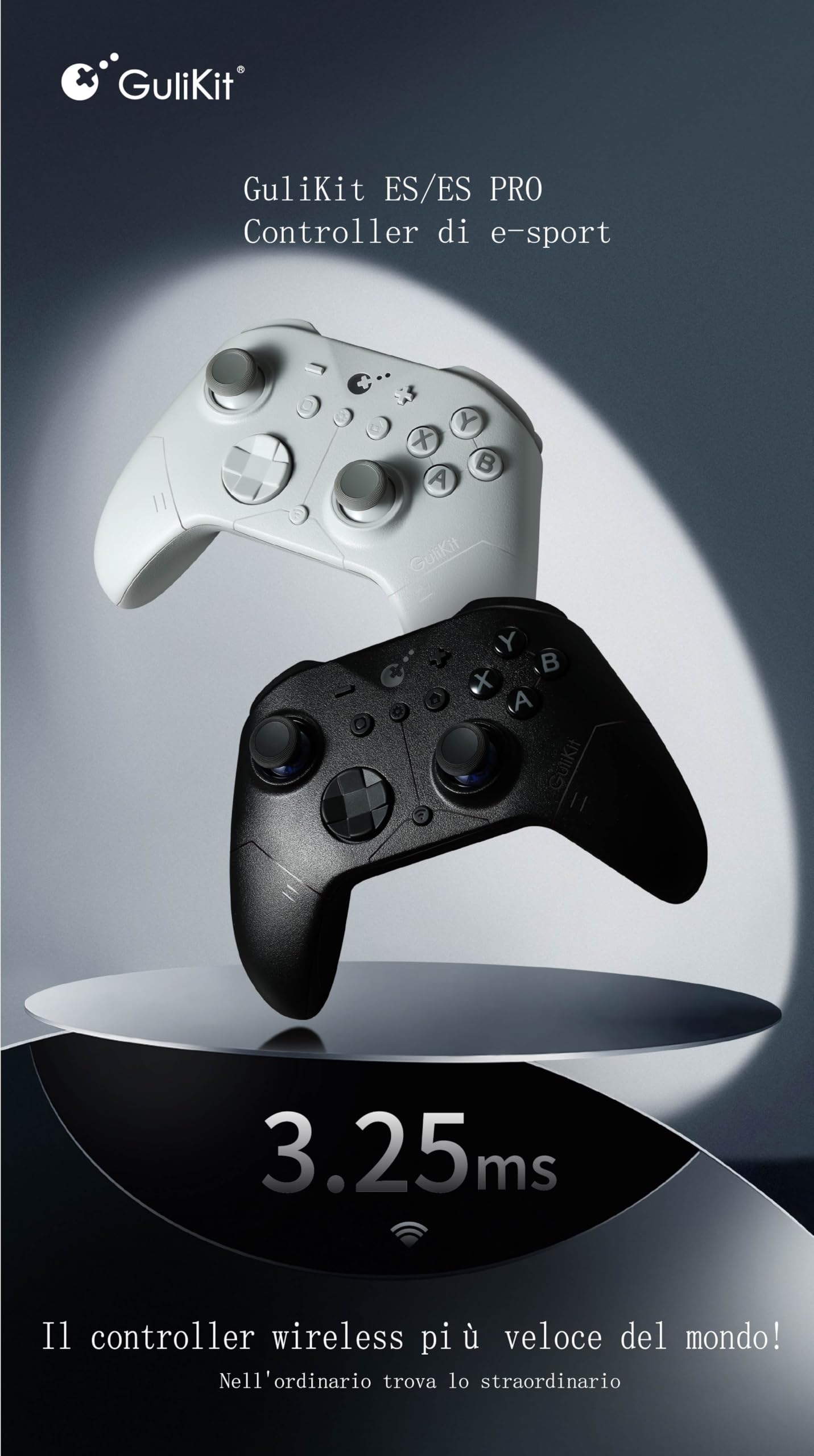 GuliKit ES PRO Wireless PC Gaming Controller für Switch 1/2, Windows/Android/Mac/Steam Deck mit 3,25ms Niedrige Latenz, Magnetische TMR-Joysticks, Switch1/2 Wake-Up, Taktiles Switch-D-Pad,Black