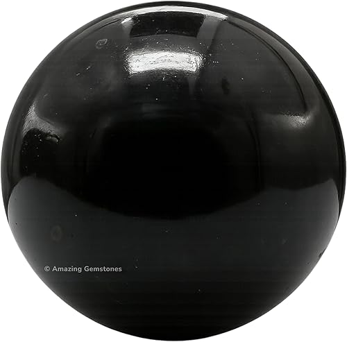 Vista 2 de Amazing Gemstone Black Tourmaline Crystal Ball with Stand - 2" Inches Crystal Sphere Meditation Balls for Witchcraft and Decorative Balls