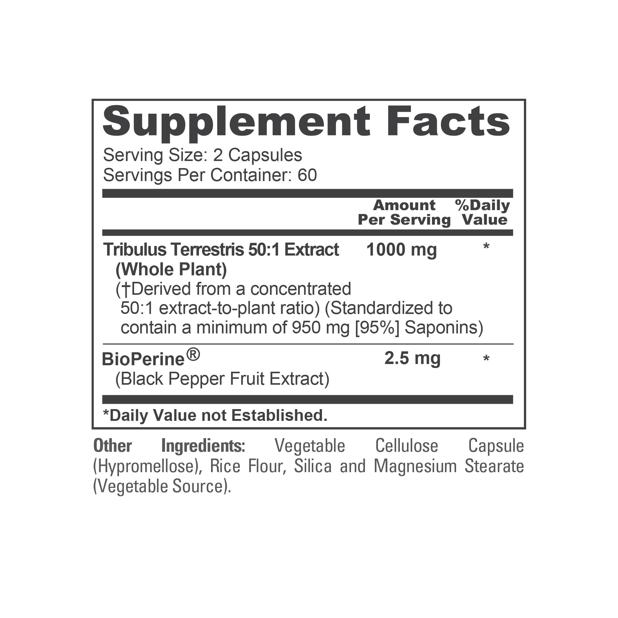 Tribulus Terrestris Vegan, 1000mg, 120 Veg Caps - 60 Servings — Amazon image 4